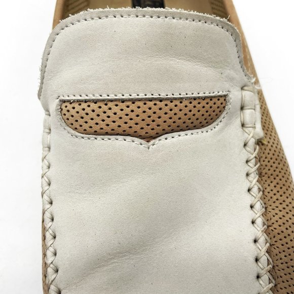 Zelli Italian Premium Men\'s Dress Leather Slip On Tan White Shoes-Size 11.5 main image 4